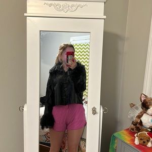 Black leather jacket